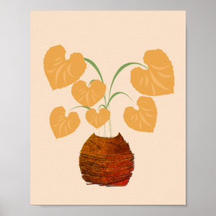 Philodendron Plant in Copper Pot Poster