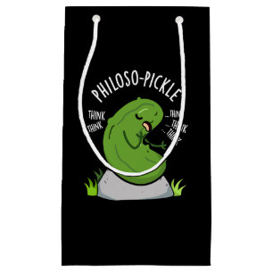 Philoso-pickle Funny Pickle Pun Dark BG Small Gift Bag