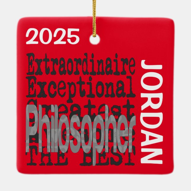 Philosopher Extraordinaire CUSTOM Ceramic Ornament (Back)