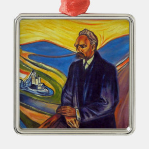 Philosopher Friedrich Nietzsche (by Edvard Munch) Metal Tree Decoration