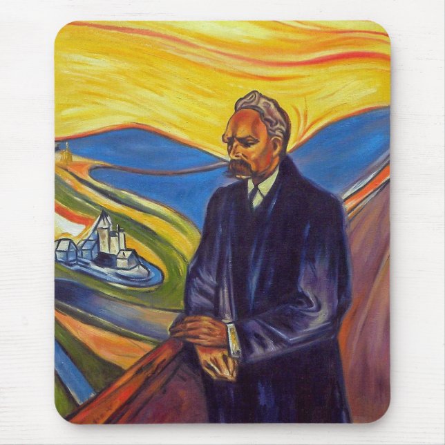 Philosopher Friedrich Nietzsche (by Edvard Munch) Mouse Mat (Front)