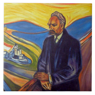 Philosopher Friedrich Nietzsche (by Edvard Munch) Tile