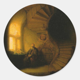 Philosopher in Meditation Classic Round Sticker