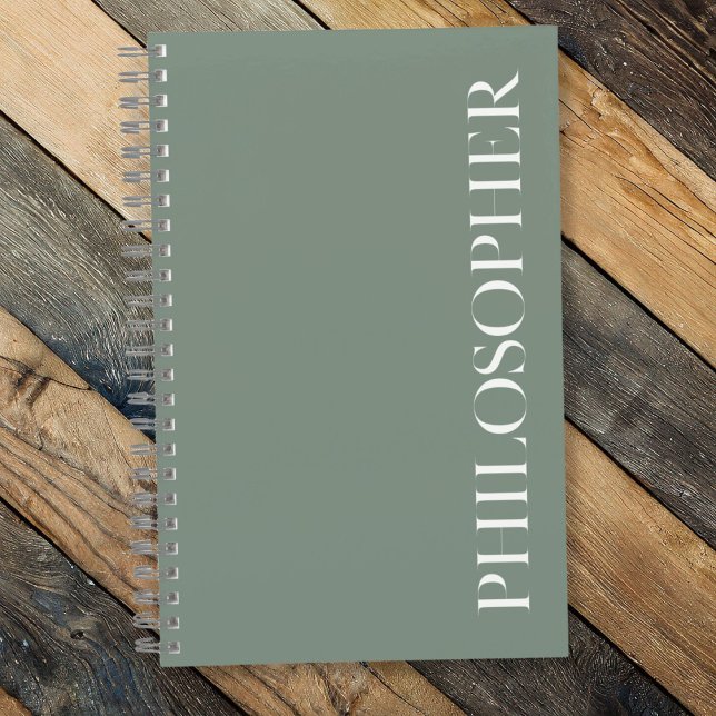 "Philosopher" Journal In Sage Green (Philosophize with this sage green philosopher's journal.)