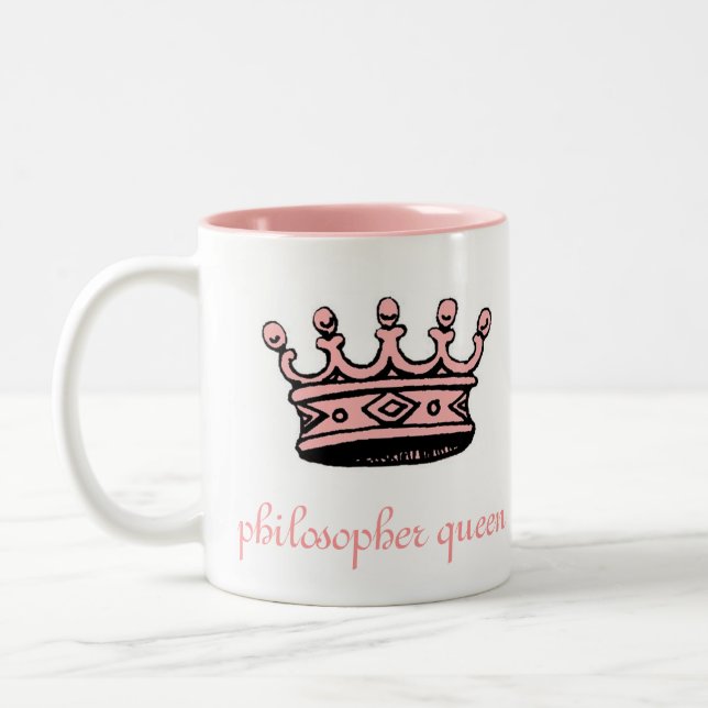Philosopher Queen (pnk crwn)pink 2tone(right-hand) Two-Tone Coffee Mug (Left)