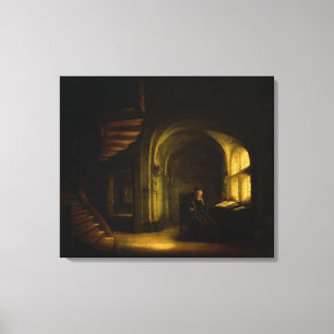 Philosopher with an Open Book, 1625-7 (oil on pane Canvas Print