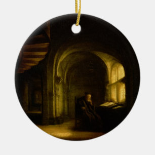 Philosopher with an Open Book, 1625-7 (oil on pane Ceramic Tree Decoration