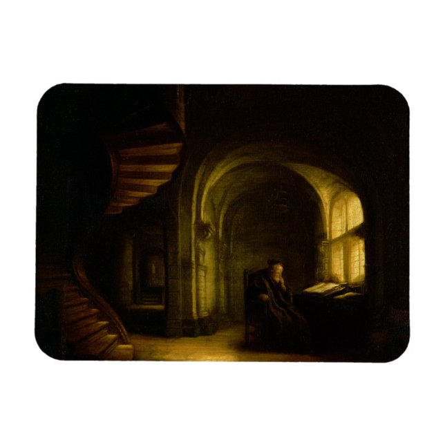Philosopher with an Open Book, 1625-7 (oil on pane Magnet (Horizontal)