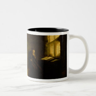 Philosopher with an Open Book, 1625-7 (oil on pane Two-Tone Coffee Mug