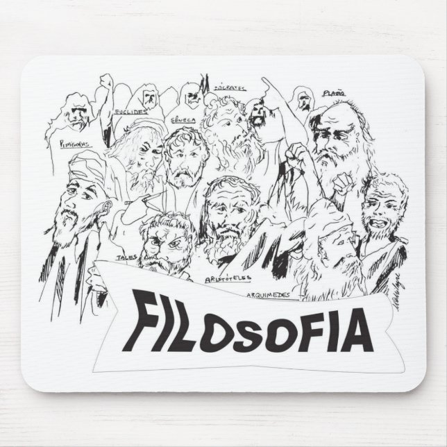 PHILOSOPHERS Plato Aristotle euclides Socrates Mouse Mat (Front)
