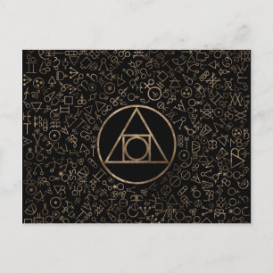 Philosopher's stone symbol Alchemical  pattern 1 Holiday Postcard