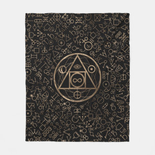 Philosopher's stone symbol Alchemical  pattern 2 Fleece Blanket