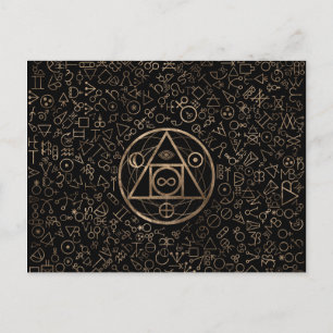 Philosopher's stone symbol Alchemical  pattern 2 Holiday Postcard