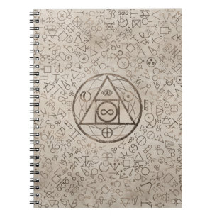 Philosopher's stone symbol Alchemical pattern 3 Notebook