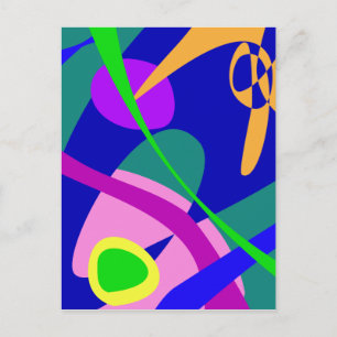 Philosophical Man Digital Abstract Pattern Postcard