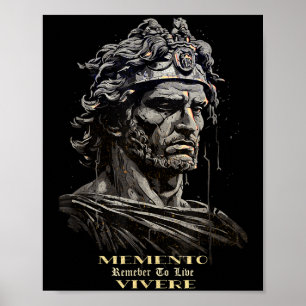 Philosophical Stoic Memento Remember To Live Viver Poster