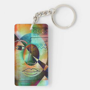 Philosophie Of Life / abstract face Key Ring