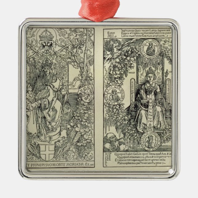 Philosophy and a Habsburg Emperor Metal Tree Decoration (Front)
