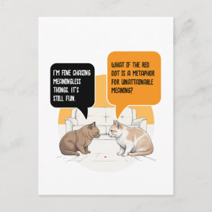 Philosophy Cat Red Dot Humour Postcard