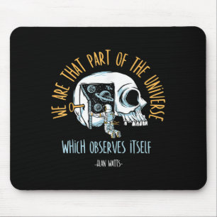 Philosophy Space Skull Alan Watts Astronaut Quote Mouse Mat