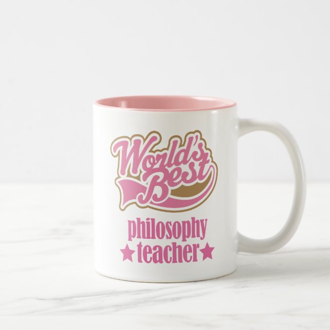 Philosophy Teacher Gift (Worlds Best) Two-Tone Coffee Mug (Right)