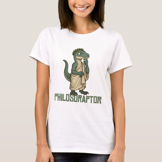 Philosoraptor Funny Philosophy Meme T-Shirt (Front)