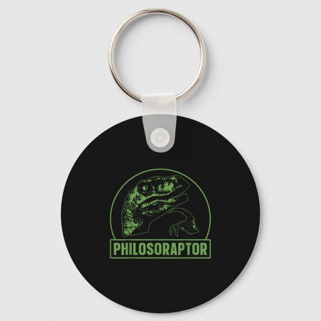 Philosoraptor Funny Philosophy Meme Velociraptor D Key Ring (Front)