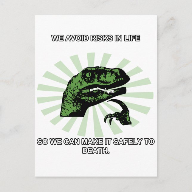 Philosoraptor Life and Death Postcard (Front)