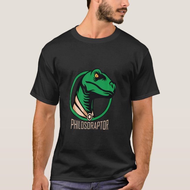 Philosoraptor Philosophy Dinosaur Pun Meme Humour T-Shirt (Front)