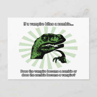 Philosoraptor Vampires and Zombies Postcard