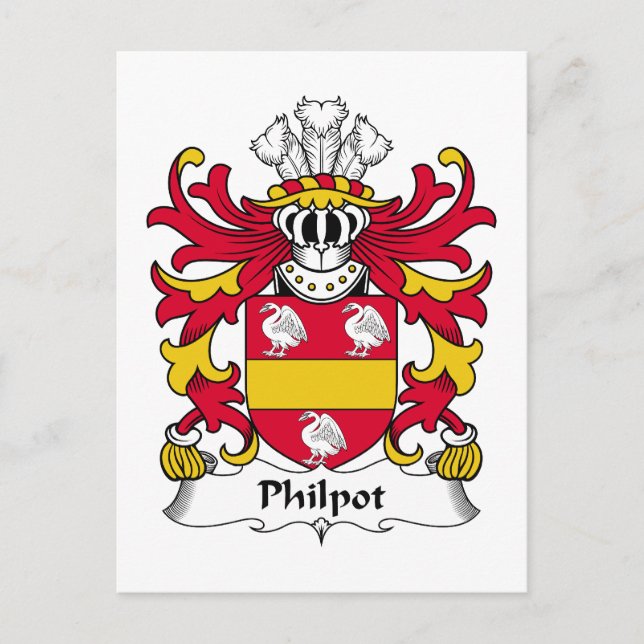 Philpot Family Crest Postcard (Front)