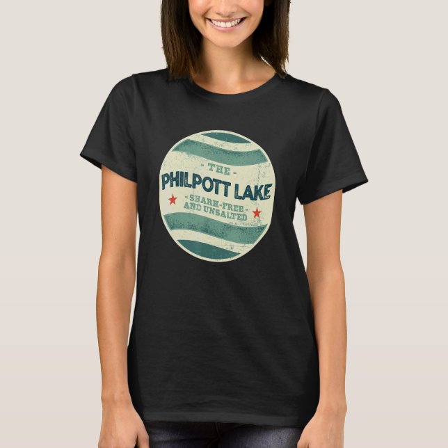 Philpott Lake Shark Free and Unsalted Camping Virg T-Shirt (Front)