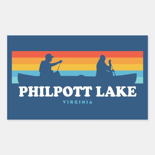 Philpott Lake Virginia Canoe Rectangular Sticker (Front)