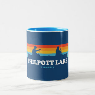 Philpott Lake Virginia Canoe Two-Tone Coffee Mug