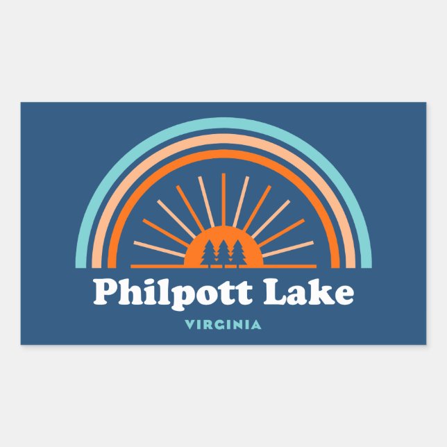 Philpott Lake Virginia Rainbow Rectangular Sticker (Front)