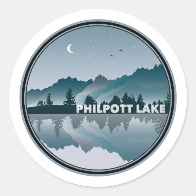 Philpott Lake Virginia Reflection Classic Round Sticker (Front)