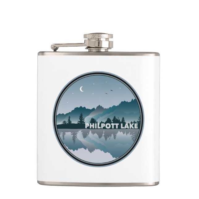 Philpott Lake Virginia Reflection Hip Flask (Front)