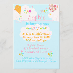 Phinwheel Airballoon Kite Flower invitation