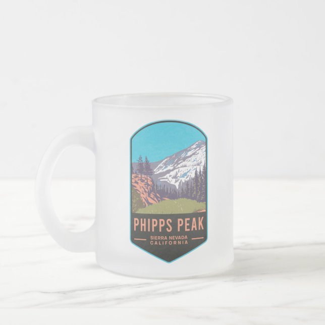 Phipps Peak California Frosted Glass Coffee Mug (Left)
