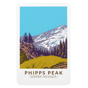 Phipps Peak Sierra Nevada California Vintage Magnet