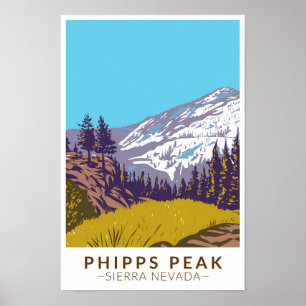 Phipps Peak Sierra Nevada California Vintage Poster