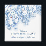 Phippsburg Maine Map Elegant Wedding Favour Magnet<br><div class="desc">Quick and easy ordering! These Phippsburg, Maine map magnets are perfect to welcome your out of town guests to the 1774 Inn with welcome bag goodies. Or you can customise individual Maine magnets for your wedding party. Move the heart by clicking "Edit Using design tool" under "Personalise". Map includes mid...</div>