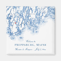 Phippsburg Maine Map Elegant Wedding Favour
