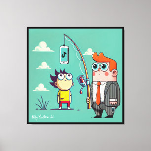 Phishing for Data Canvas Print