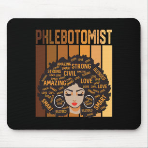 Phlebotomist Afro African American Women Black His Mouse Mat