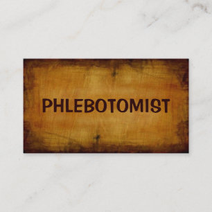 Phlebotomist Antique Business Card