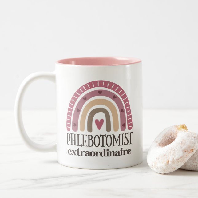 Phlebotomist Appreciation Two-Tone Coffee Mug (With Donut)