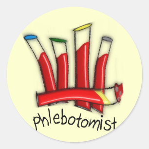 Phlebotomist Artsy Blood Tubes Design Gifts Classic Round Sticker