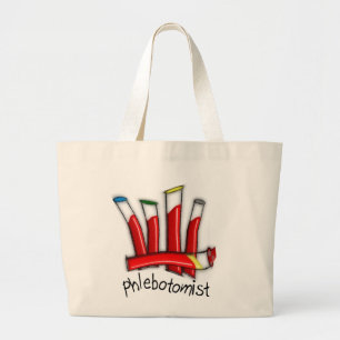 Phlebotomist Artsy Blood Tubes Design Gifts Large Tote Bag