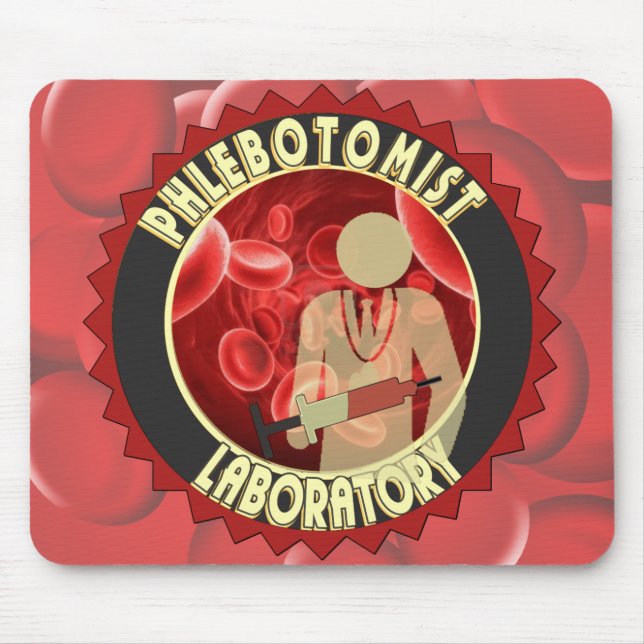 PHLEBOTOMIST BLOOD LOGO MOUSE MAT (Front)
